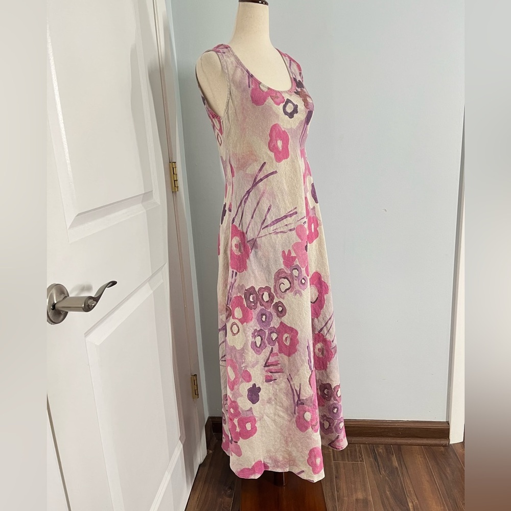 Eco Leinen A line maxi dress size XS - Picture 8 of 12